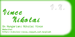 vince nikolai business card